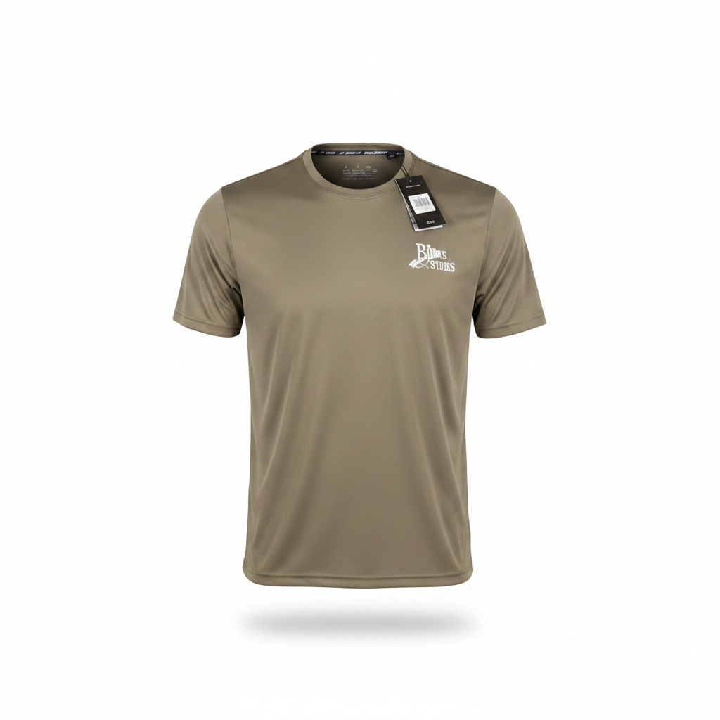 Taupe premium sport jersey ghost mannequin view