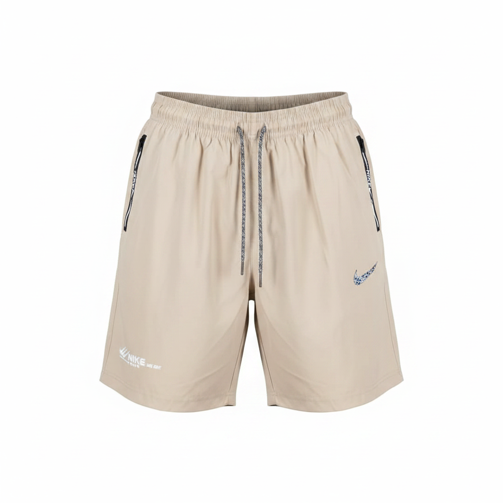 Beige Woven Running Shorts - Ghost Mannequin