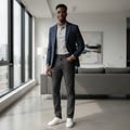 Men's Slim Trousers – Model Shot Charcoal