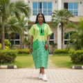 Women's Green Spiral Batik Bubu Gown – Nigerian Female Model
