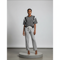 Grey Relaxed Fit Jogger Trousers - Model Front View