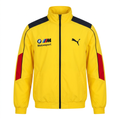 Yellow colour-block zip-front track jacket on an invisible mannequin against white
