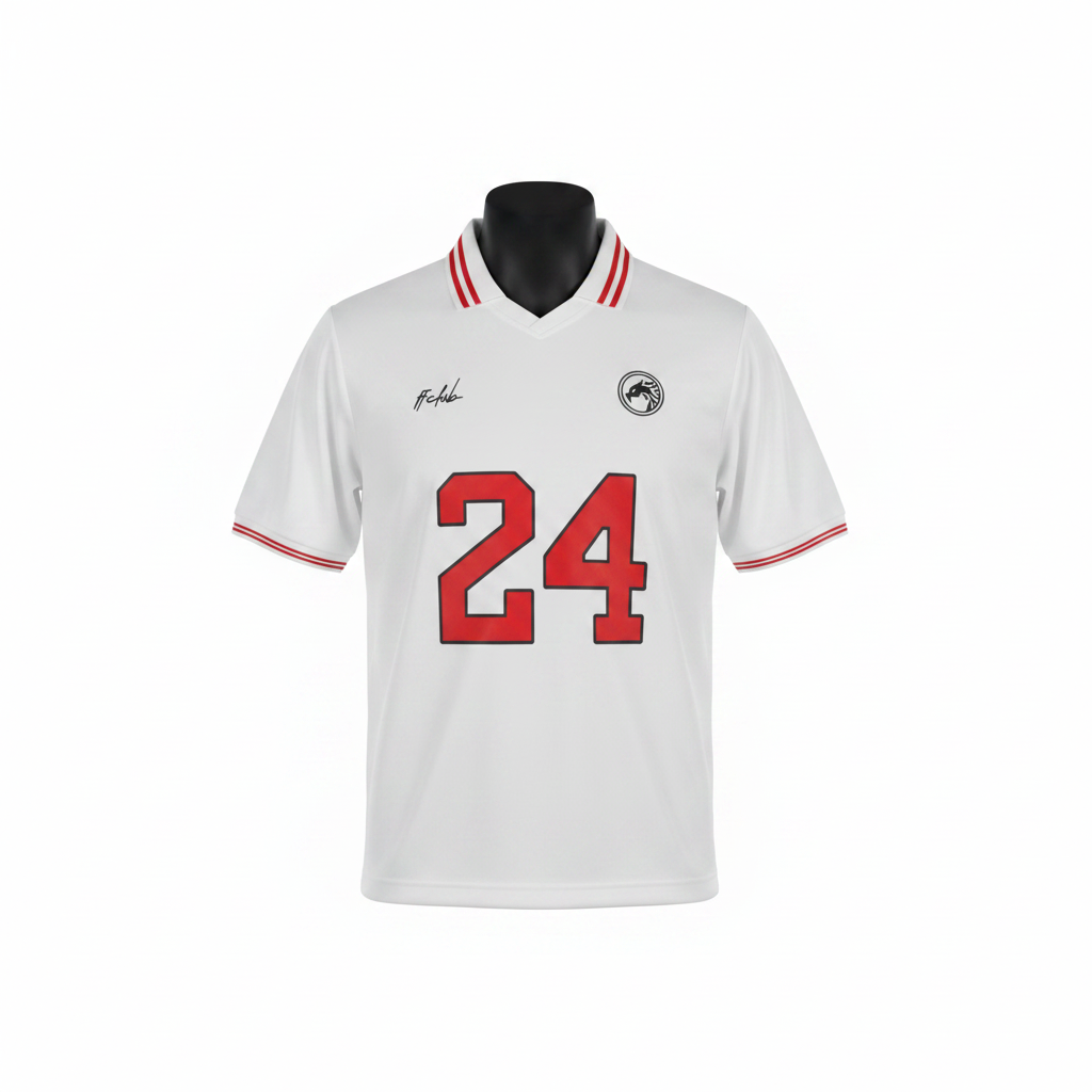 Ghost mannequin – God Favour Fchub No.24 White Football Polo Jersey