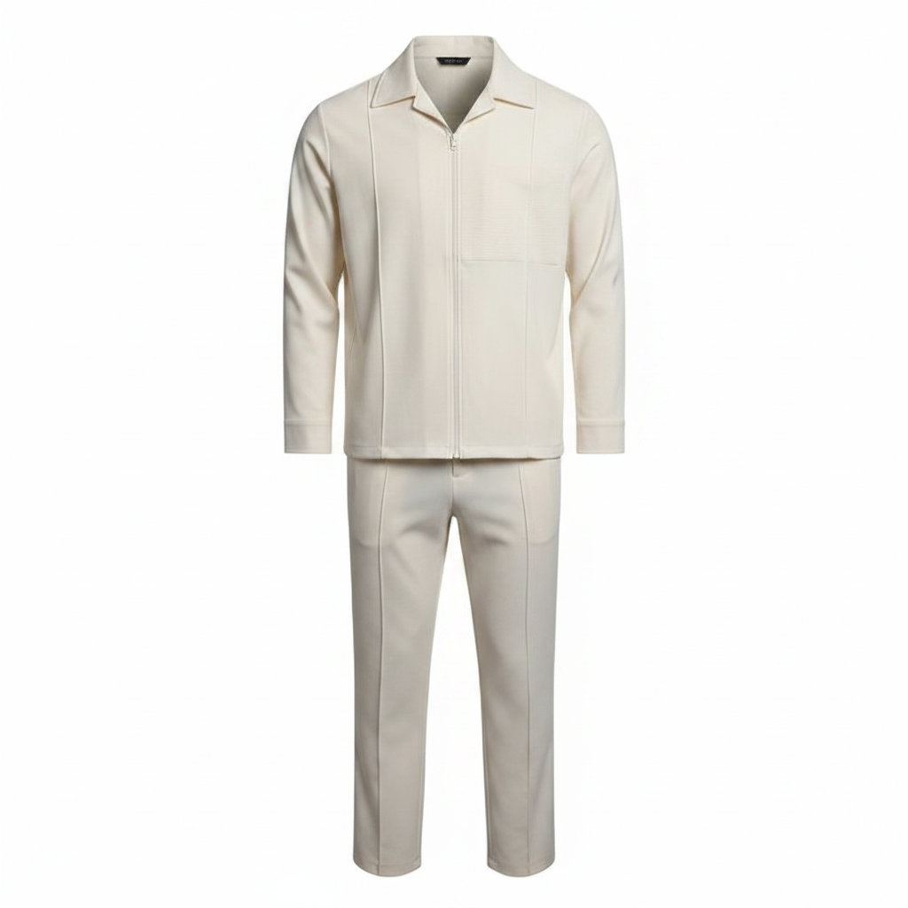 Men's Long-Sleeve Zip Co-ord Set – Ghost Mannequin Cream