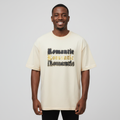 Cream Romantic Graphic Oversized Tee - Model Front
