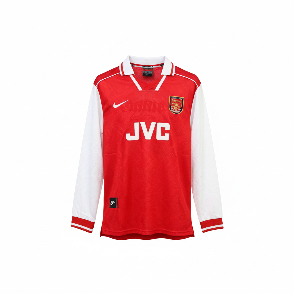 Red & White Retro Long Sleeve Home Jersey – Ghost Mannequin