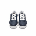 Men's navy blue court sneakers ghost mannequin front view