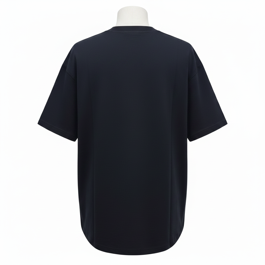Black Grimmark Gothic Graphic Oversized Tee - Ghost Mannequin Back