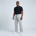 Nigerian man wearing light grey textured cargo joggers