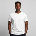 Essential White Crew Neck Tee – Model Front View
