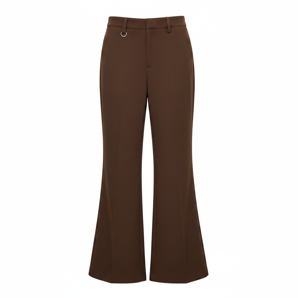 Men's Chocolate Brown Wide-Leg Palazzo Trousers – Ghost Mannequin Front View