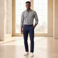 Nigerian model wearing Ralph Polo Black White Gingham Shirt