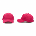Plain bright magenta hot pink baseball cap ghost mannequin front and rear-side view