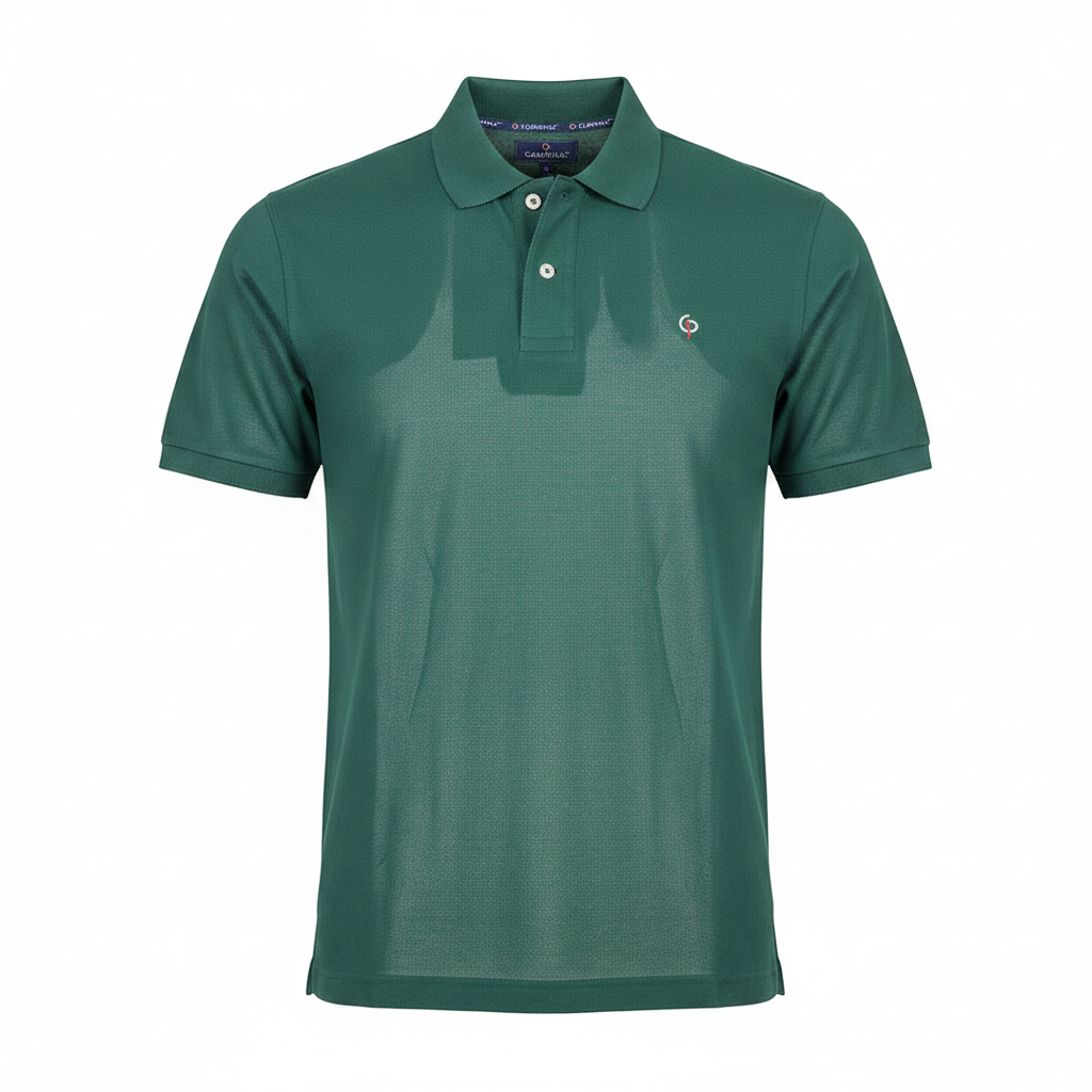 Forest Green Polo Shirt – Ghost Mannequin Front