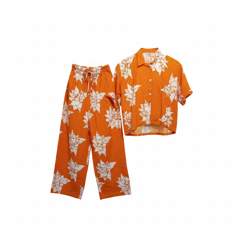 Orange Floral Batik Shirt & Trouser Set – Ghost Mannequin