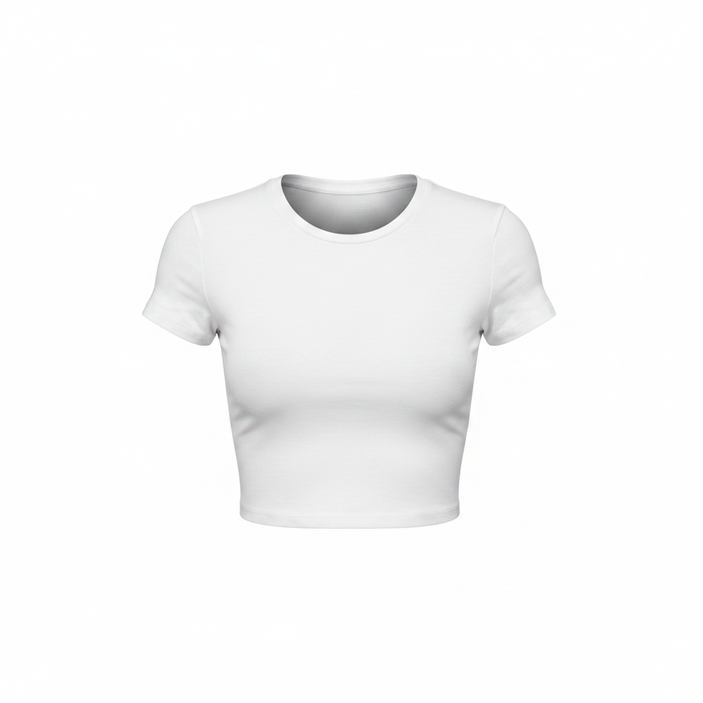 Women's Fitted Crop Top – Ghost Mannequin White