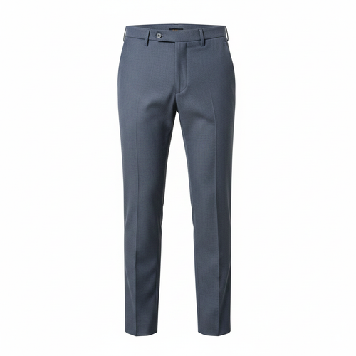 Ghost mannequin view of Unisex Slate Blue Straight-Leg Smart Trousers