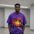 Sunset LA Graphic Tee Purple – Model Shot