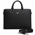 Black Embossed Monogram Leather Executive Briefcase – Catalog Shot