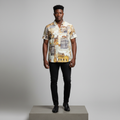 European Architecture Print Short-Sleeved Shirt - Model Front