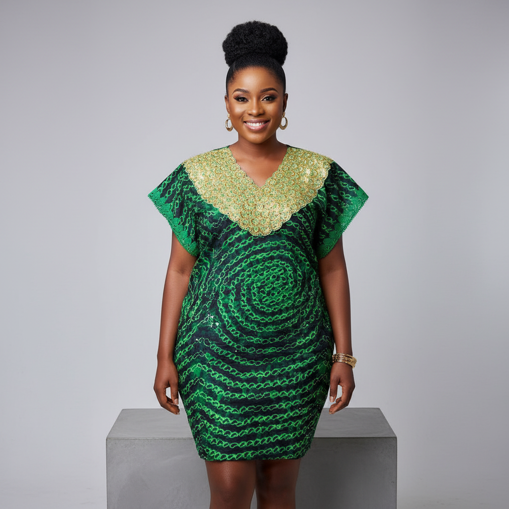 Short Bubu Gown – Model Shot
