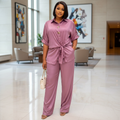 Dusty Mauve Satin Co-ord Set – Model Shot