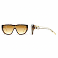 Oversized Shield Sunglasses Tortoiseshell – Ghost Mannequin Front and Side View