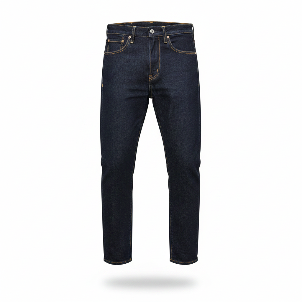 Evisu Embroidered Deity Slim Indigo Denim Jeans - Front View