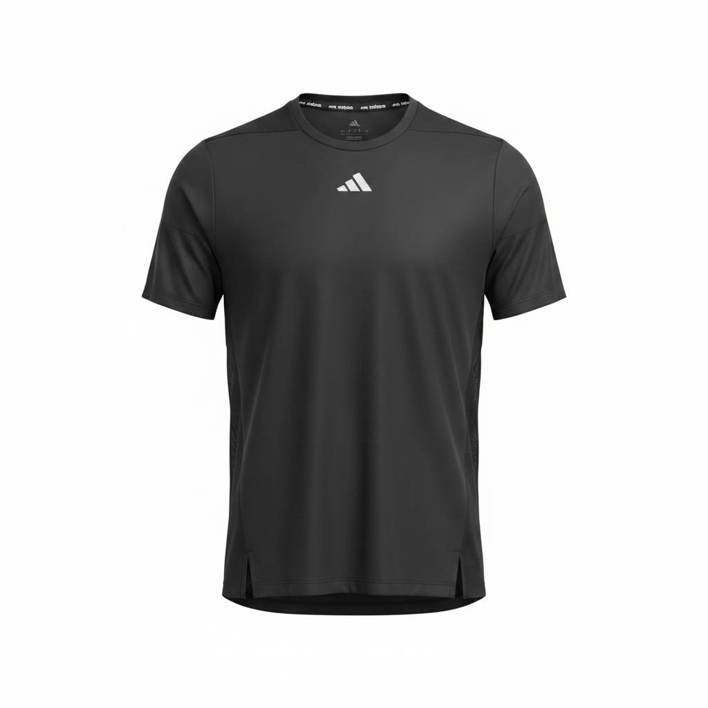 Black Mesh Panel Athletic T-Shirt - Ghost Mannequin