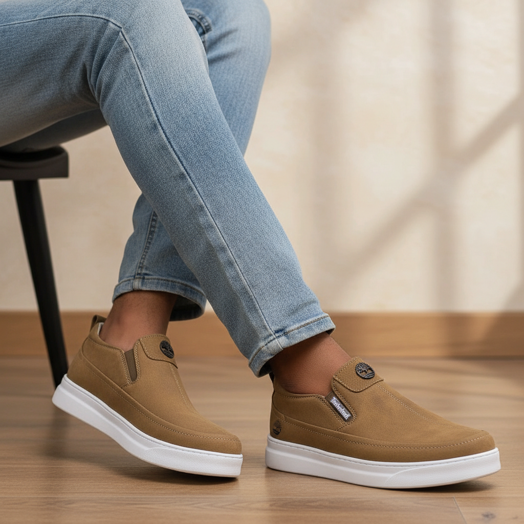 Timberland Wheat Suede Slip-On Sneaker - Model Shot