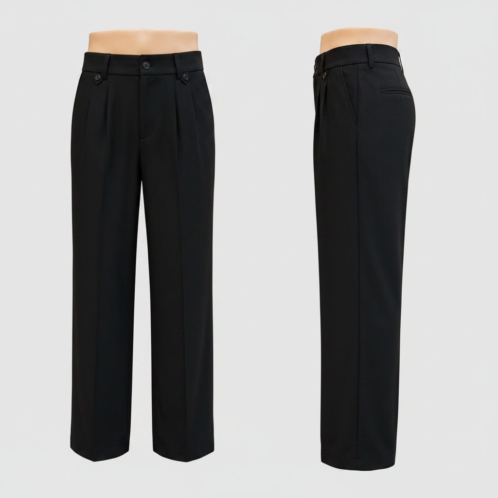 Chukmore Black High-Waist Wide-Leg Tailored Trousers - Ghost Mannequin