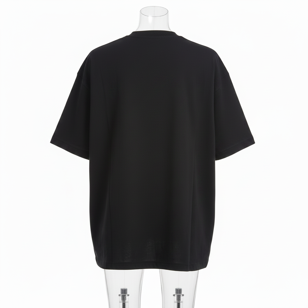 Black Seventeen Graphic Oversized Tee - Ghost Mannequin Back