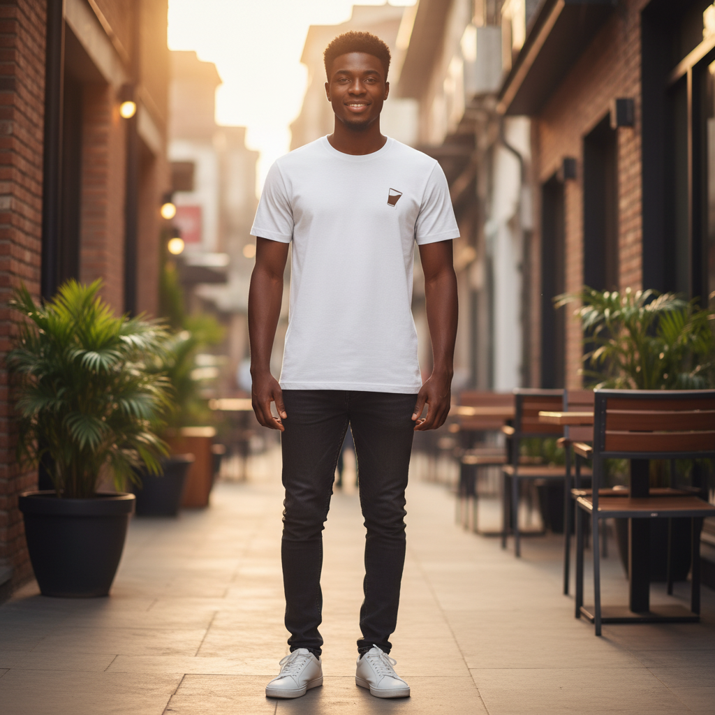 Chai Graphic Tee White – Front Model View