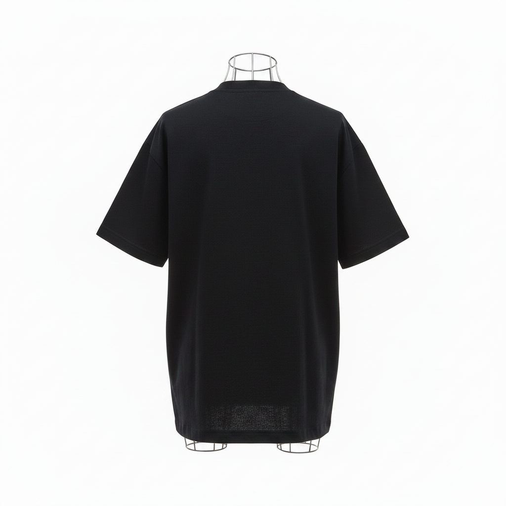 Black Five Graphic Oversized Tee - Ghost Mannequin Back