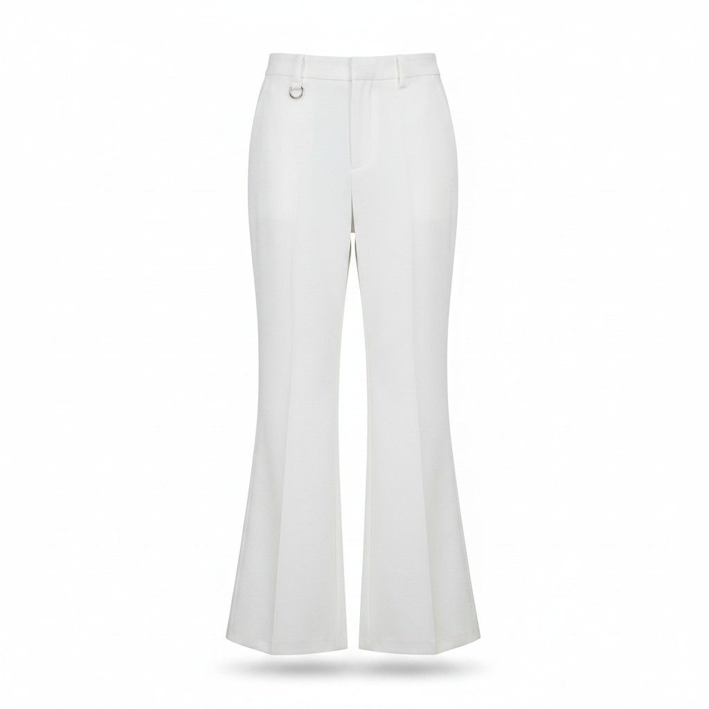 Men's White Wide-Leg Palazzo Trousers – Ghost Mannequin Front View