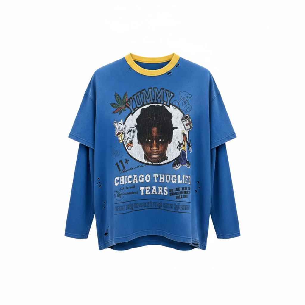 Men's Royal Blue Distressed Graphic Oversized T-Shirt – Ghost Mannequin