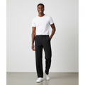 Black Wide-Leg Tailored Trousers - Model Front