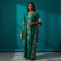 Women's Bubu Dress - Green Tribal Print