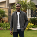 Men's Relaxed Long Sleeve Shirt - Nigerian Male Model