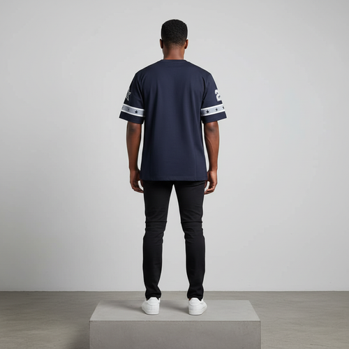 Navy Varsity 24 Graphic Short-Sleeved Shirt - Model Back