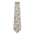 Men's cream paisley print necktie flat lay ghost mannequin view