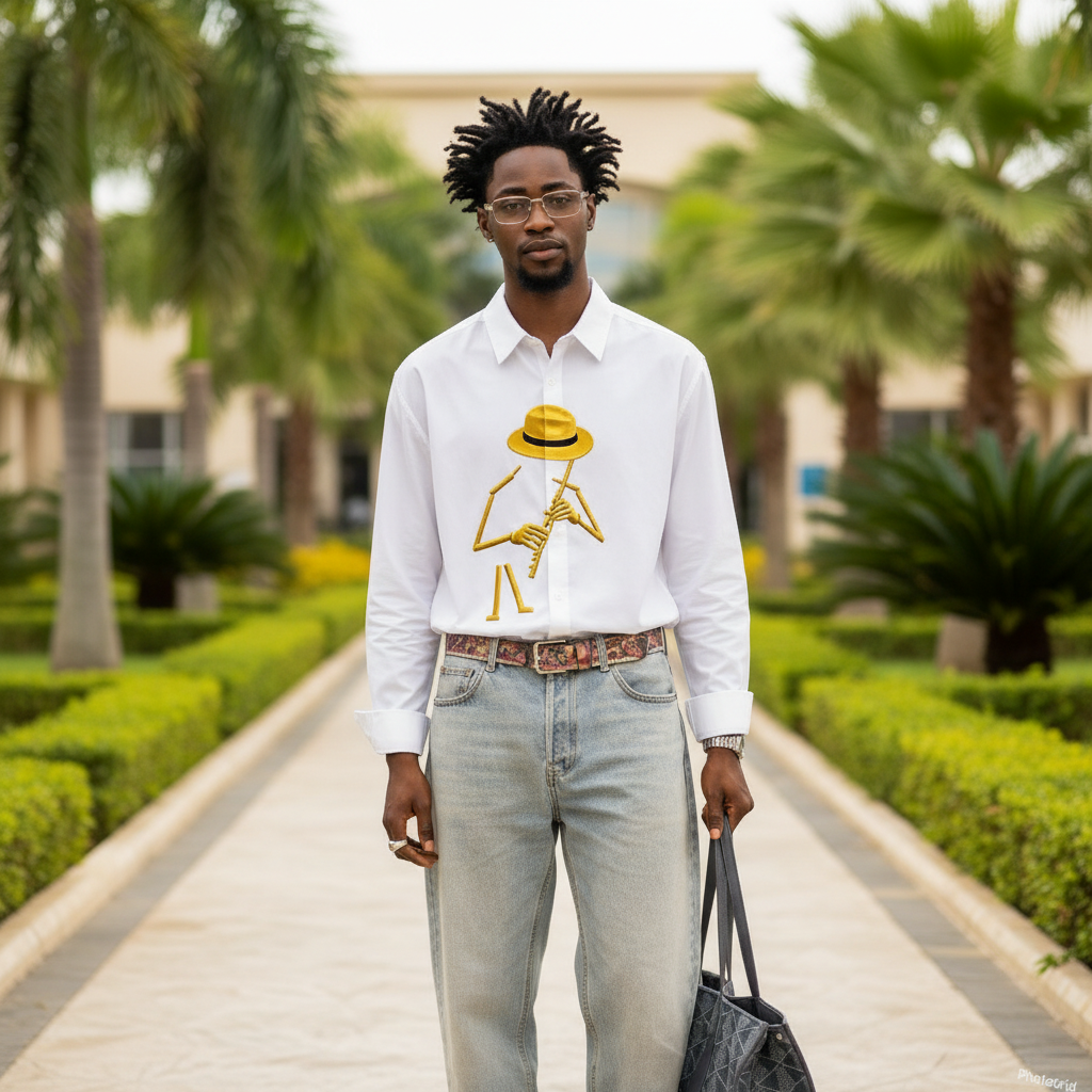 Men's Long Sleeve Shirt - Nigerian Male Model