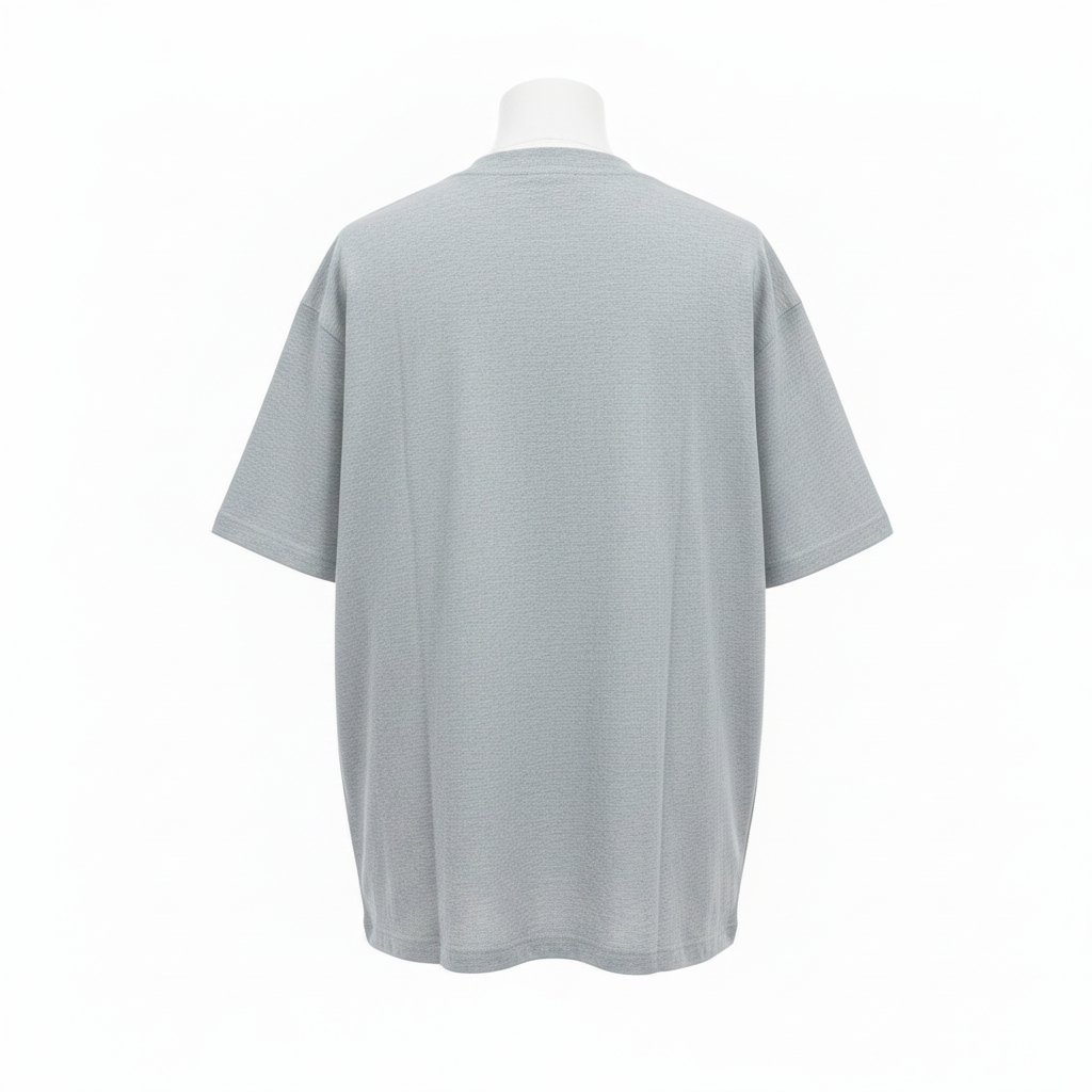 Grey Marl Cross Emblem Oversized Tee - Ghost Mannequin Back