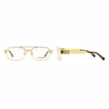 Rectangular Double Bridge Clear Lens Eyeglasses – Ghost Mannequin Front and Side View