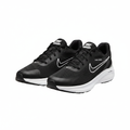 Men's black and white lace-up running sneakers ghost mannequin view