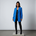 Royal Blue Double-Breasted Blazer - Model Front