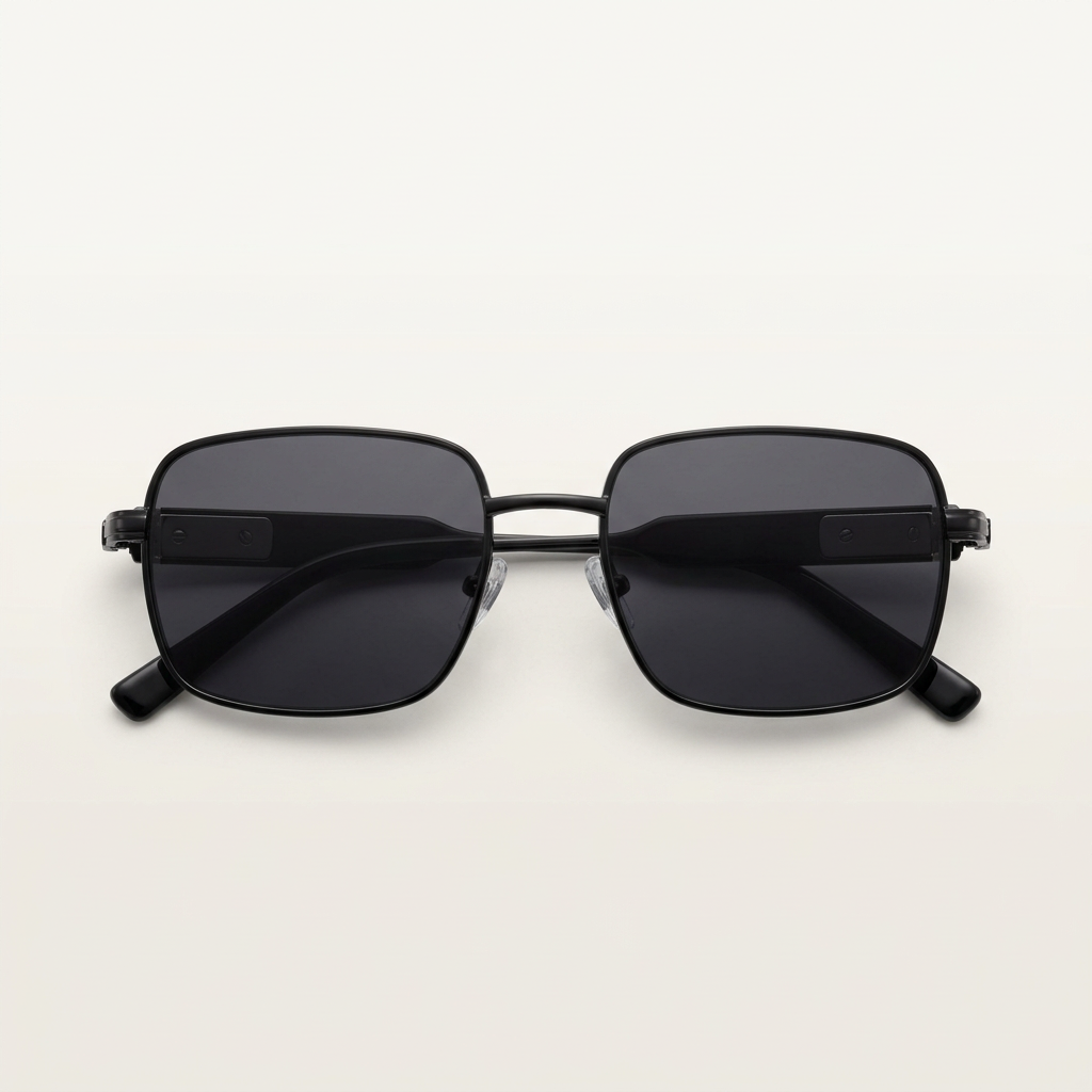Dark charcoal black-tone square eyewear catalog preview