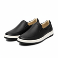 Black Pebbled Leather Slip-On Loafer - Ghost Mannequin