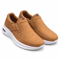 Camel suede-look slip-on comfort sneakers pair