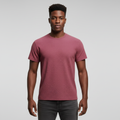 Marl Crew Neck Tee – Dusty Rose – Model Front View